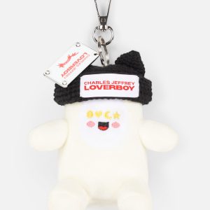 GROMLIN PLUSH KEYRING in ECRU BLACK