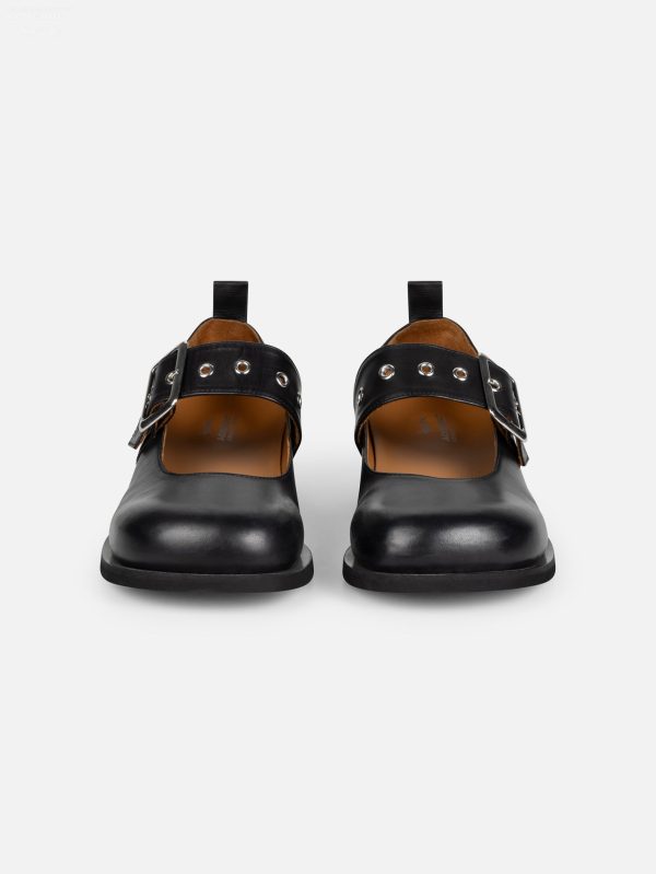 BUCKLE BALLET FLAT in BLACK