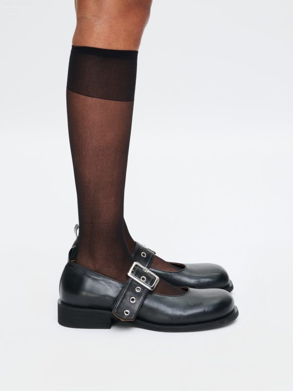 BUCKLE BALLET FLAT in BLACK