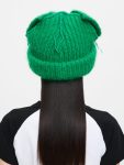 MOHAIR CHUNKY EARS BEANIE in GREEN