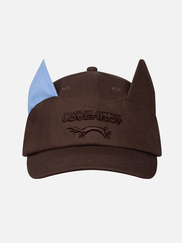 COLOUR BLOCK EARS CAP EXCLUSIVE in BROWN LIGHT BLUE