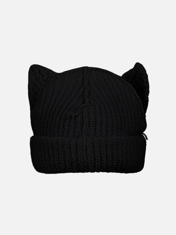 ALPACA CHUNKY EARS BEANIE EXCLUSIVE in BLACK
