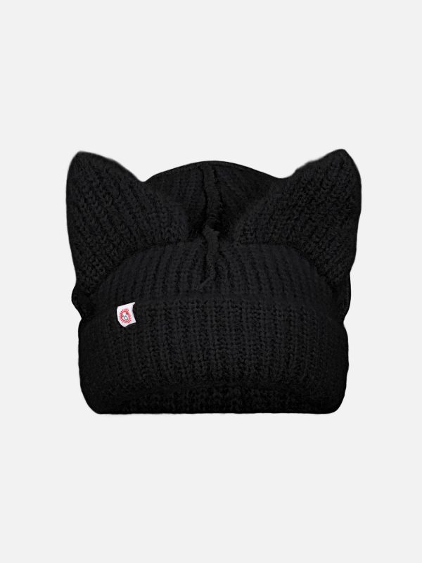ALPACA CHUNKY EARS BEANIE EXCLUSIVE in BLACK