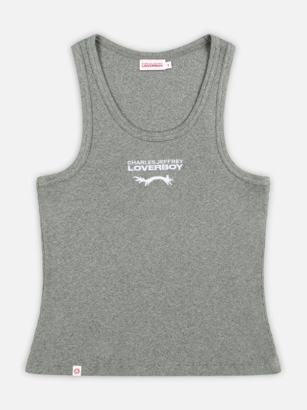 LOGO TANK TOP in GREY WHITE