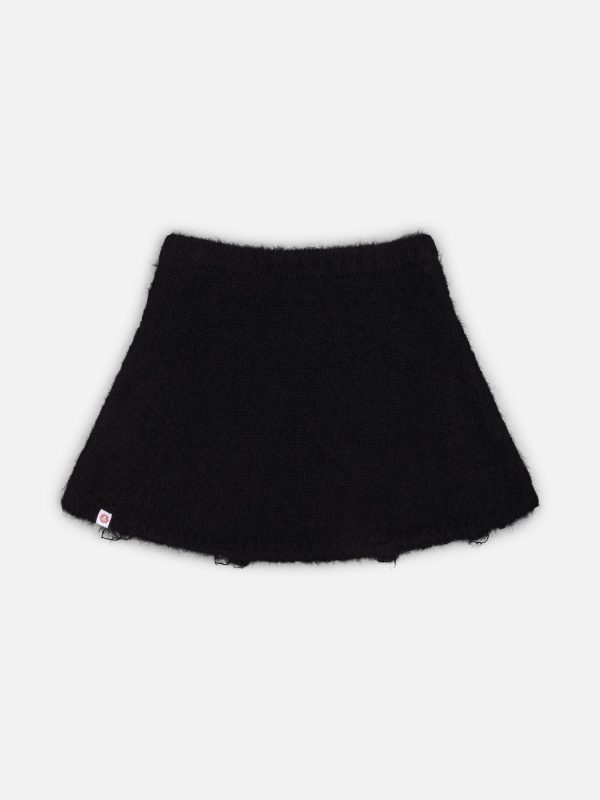 KNITTED MINI SKIRT in BLACK