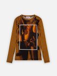 POWERMESH LONG SLEEVE TEE in ORANGE BLACK