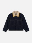DENIM JACKET WITH KNITTED COLLAR in BLUE