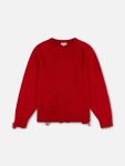 DISTRESSED LOGO JUMPER in RED