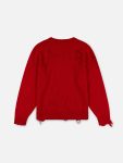 DISTRESSED LOGO JUMPER in RED