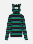 RIBBED EARS BALACLAVA JUMPER in GREEN NAVY