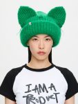 MOHAIR CHUNKY EARS BEANIE in GREEN