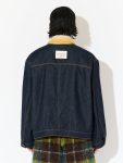 DENIM JACKET WITH KNITTED COLLAR in BLUE