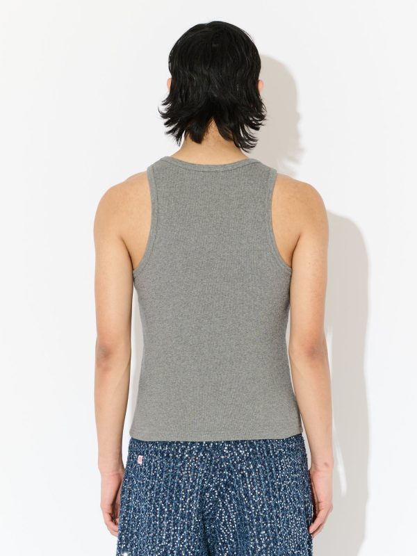 LOGO TANK TOP in GREY WHITE