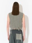 LABEL CABLE KNITTED VEST in GREY
