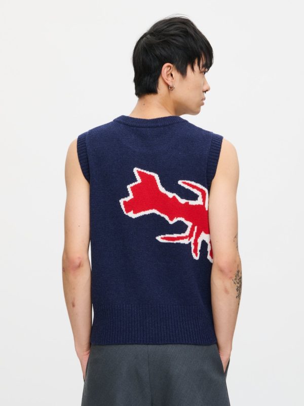 GRAPHIC VEST in NAVY RED