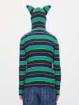 RIBBED EARS BALACLAVA JUMPER in GREEN NAVY