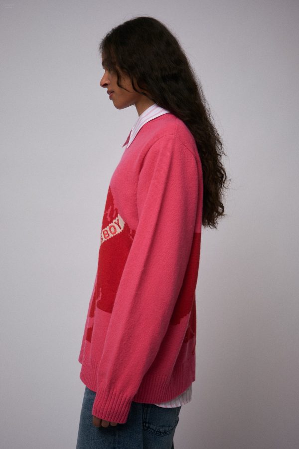 GRAPHIC SWEATER in PINK RED BULLDOG