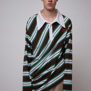 TOPSY TURVY POLO EXCLUSIVE in BROWN STRIPE