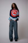 SMILEY SWEATER in RED BLUE NAVY ECRU