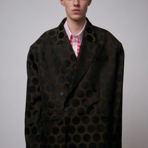 OVERSIZED EDINBURGH JACKET in BROWN POLKA DOT