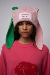 CHUNKY RABBIT BEANIE in PINK GREEN