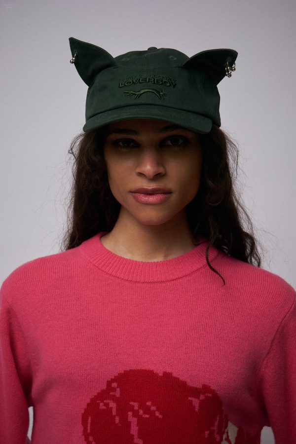 PIERCED EARS CAP EXCLUSIVE in FOREST GREEN