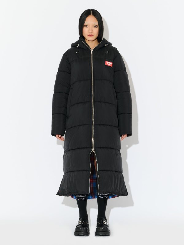LONG BUNNY PUFFER JACKET in BLACK