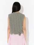 LABEL CABLE KNITTED VEST in GREY