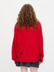 DISTRESSED LOGO JUMPER in RED